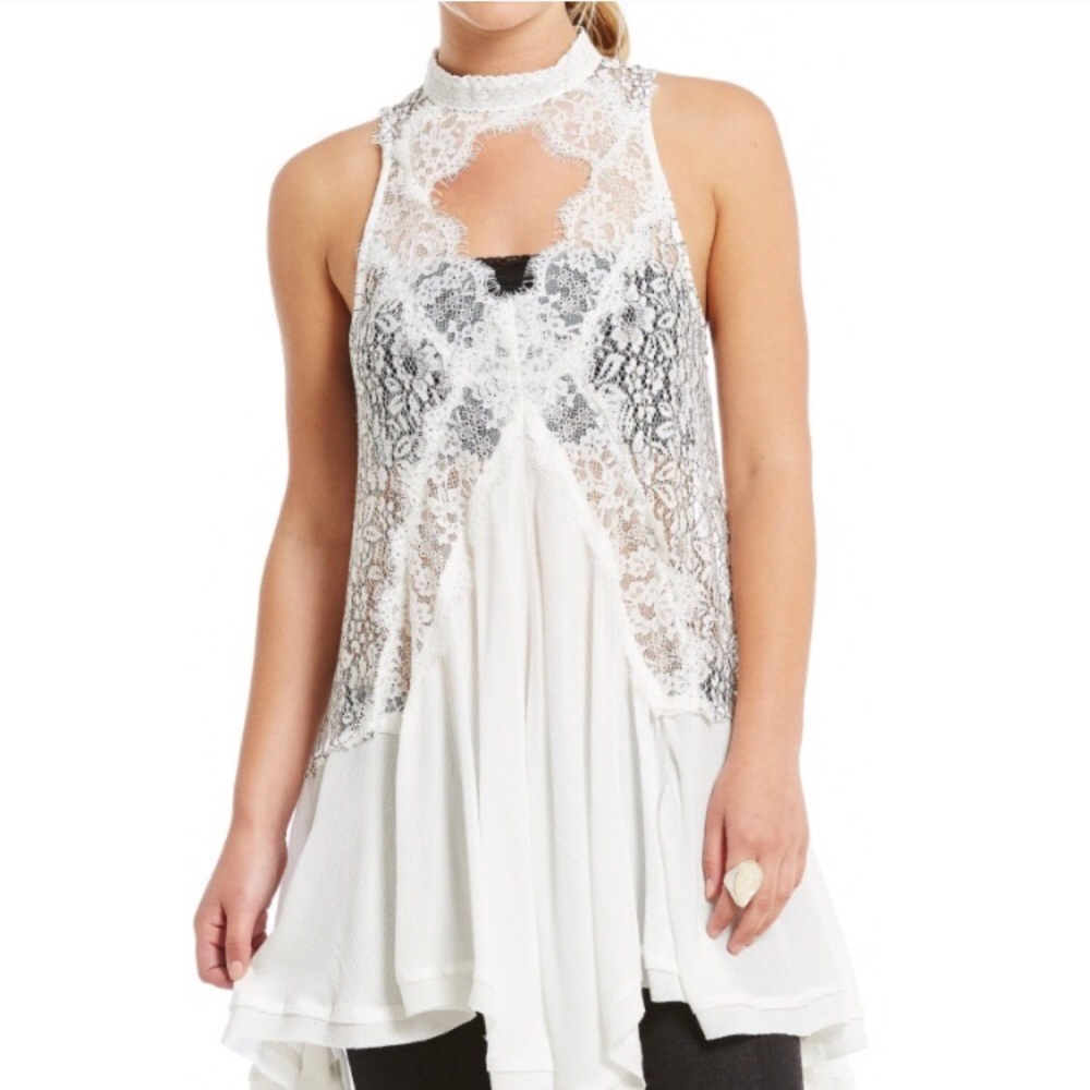 Free People Tell Tale Heart Lace Tunic